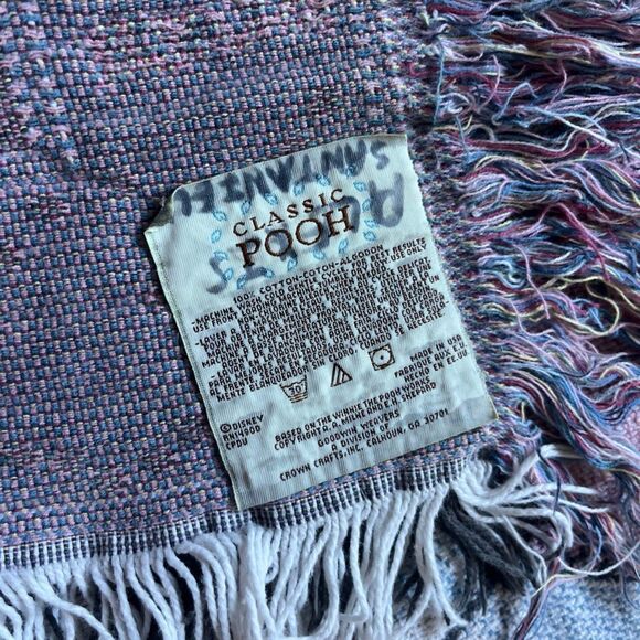 Vintage Disney Classic Winnie the Pooh Cotton Woven Tapestry Throw Blanket - Picture 5 of 10